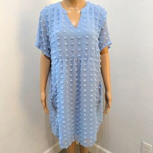 MIHOLL Blue Swiss Dot Dress Size XL